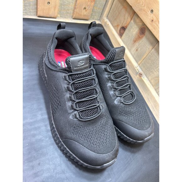 Skechers Womens 10W Black Slip-Resistant Air-Cooled Memory Foam Athletic Shoes - Picture 2 of 8